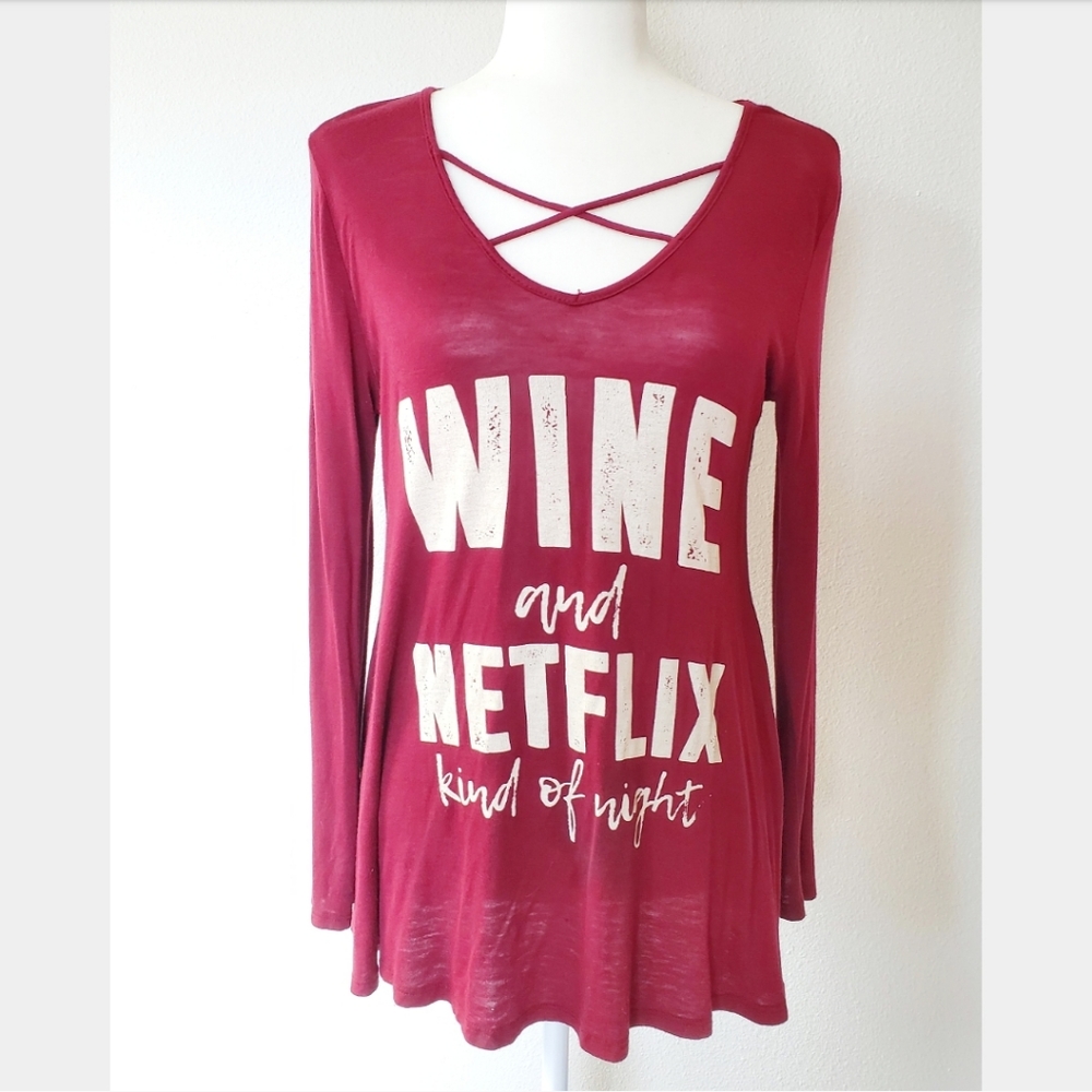 Wine and Netflix Kind of Night Long Sleeve Top